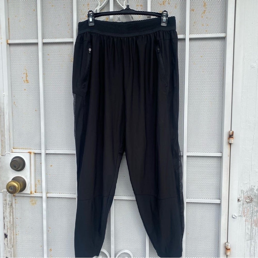 Victoria Sport L athletic pants elastic waistband drawstring 26” inseam black